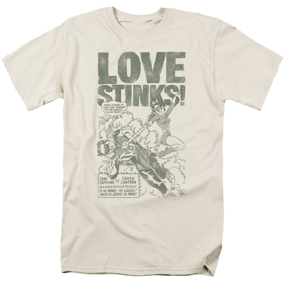 Green Lantern - Love Stinks - Short Sleeve Adult 18/1 - Cream T-shirt
