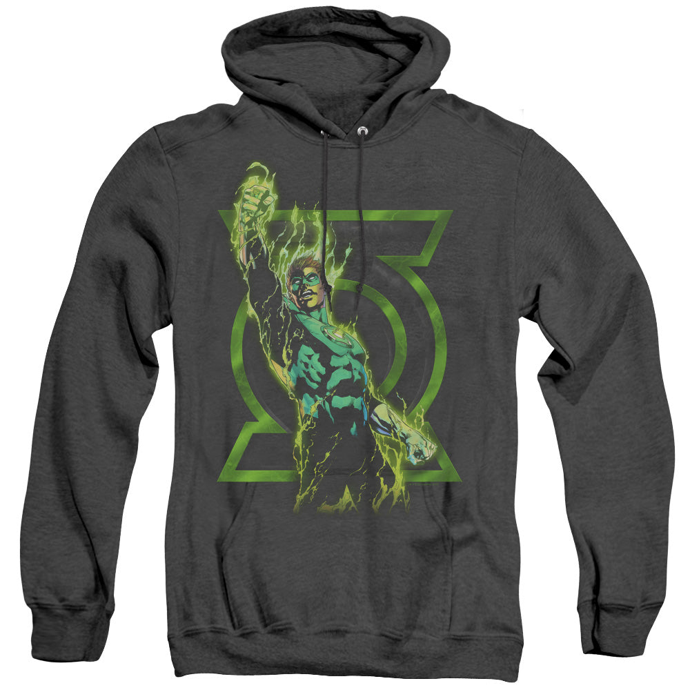 Green Lantern - Fully Charged - Adult Heather Hoodie - Black