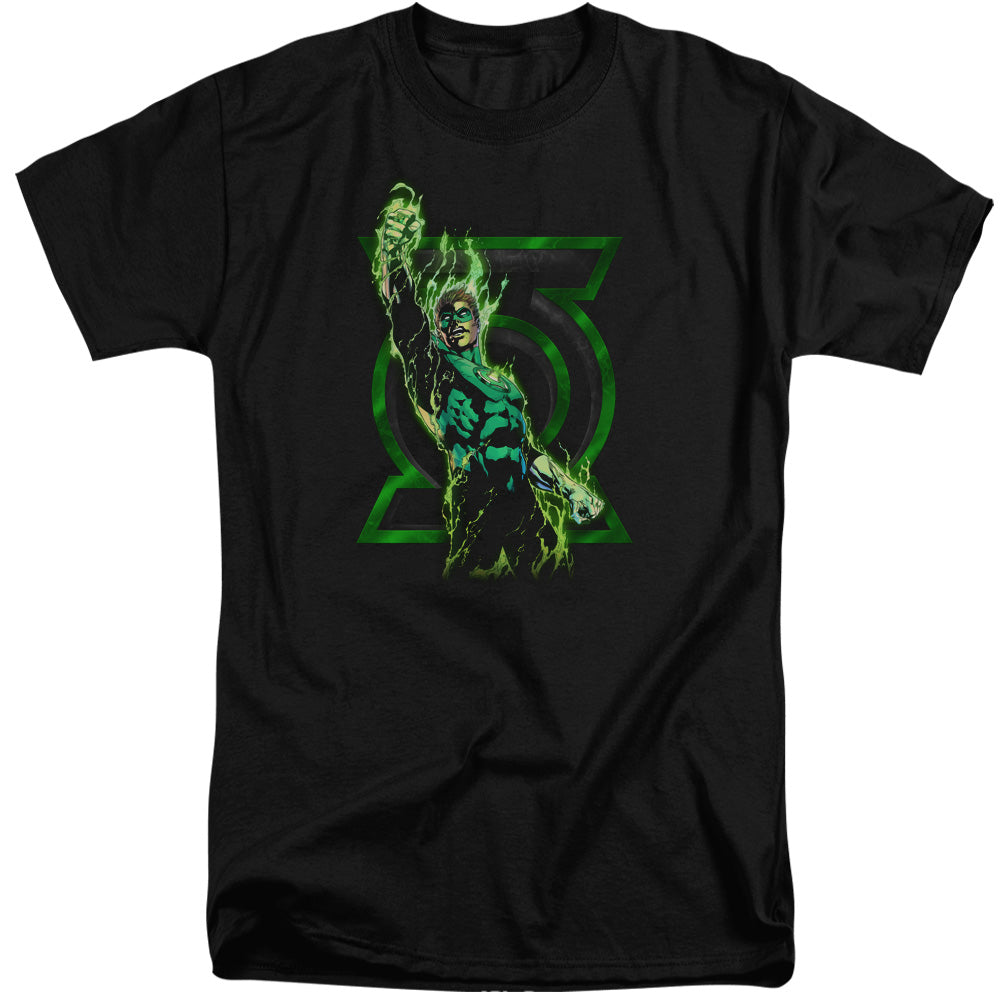 Green Lantern - Fully Charged - Short Sleeve Adult Tall - Black T-shirt