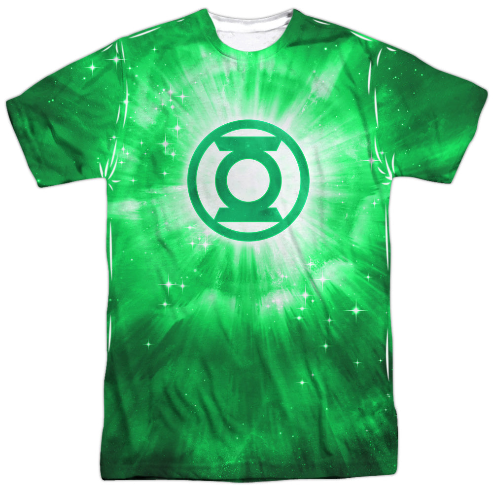 Green Lantern - Green Energy - Short Sleeve Adult 100% Poly Crew - White T-shirt
