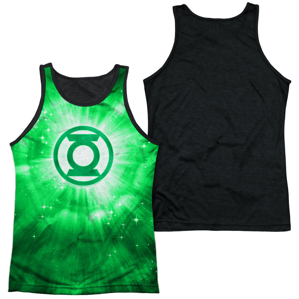 Green Lantern - Green Energy - Adult Poly Tank Top Black Back - White