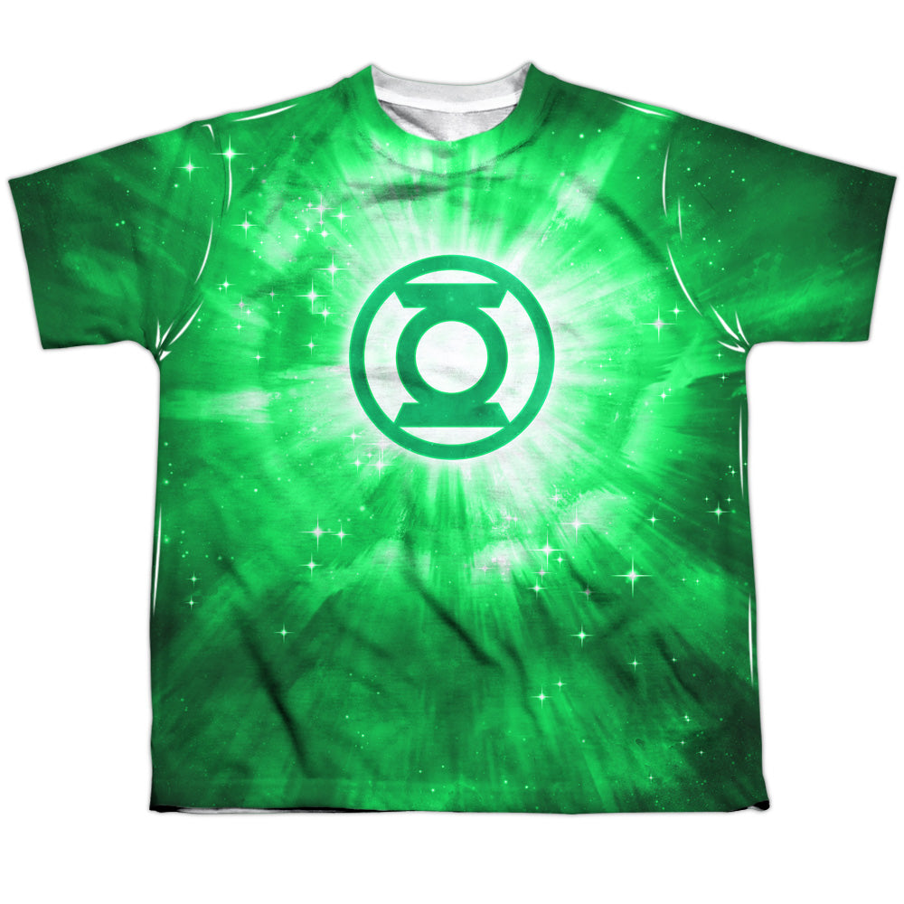 Green Lantern - Green Energy - Short Sleeve Youth Poly Crew - White T-shirt