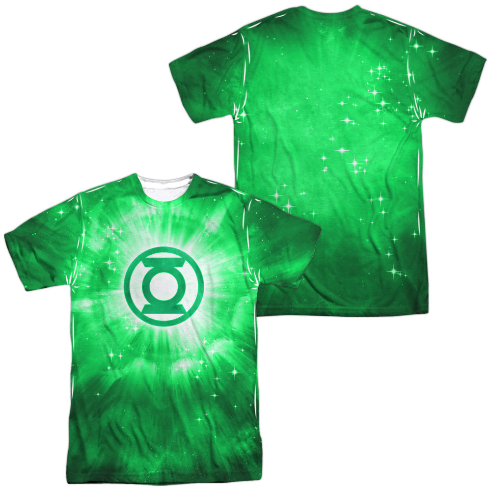 Green Lantern - Green Energy (Front/back Print) - Short Sleeve Adult 100% Poly Crew - White T-shirt