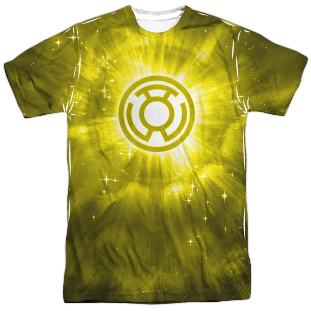 Green Lantern - Yellow Energy - Short Sleeve Adult 100% Poly Crew - White T-shirt