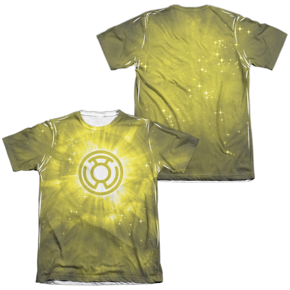 GREEN LANTERN YELLOW ENERGY (FRONT/BACK PRINT) - ADULT 65/35 POLY/COTTON S/S TEE - WHITE T-Shirt
