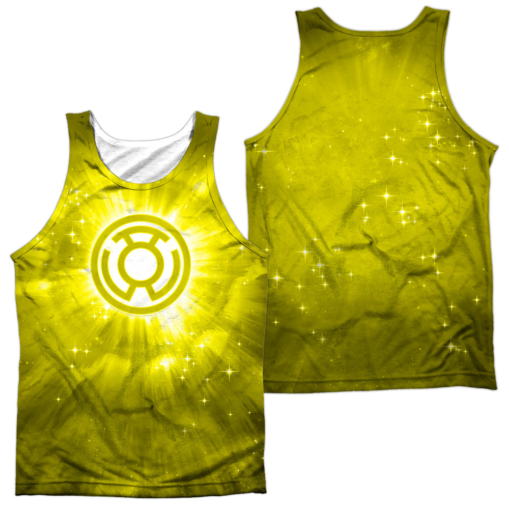 Green Lantern - Yellow Energy - Adult 100% Poly Tank Top - White