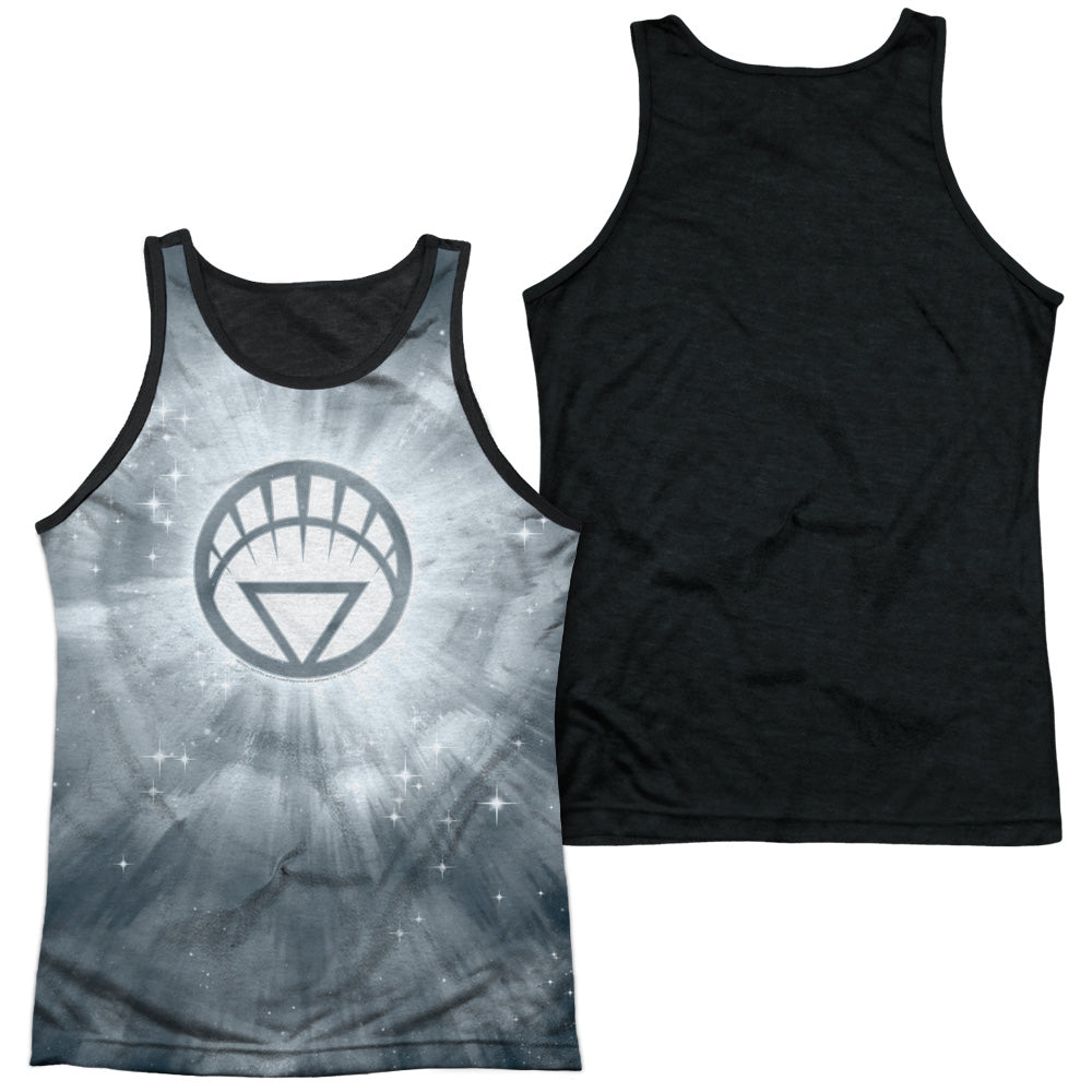 Green Lantern - White Energy - Adult Poly Tank Top Black Back - White