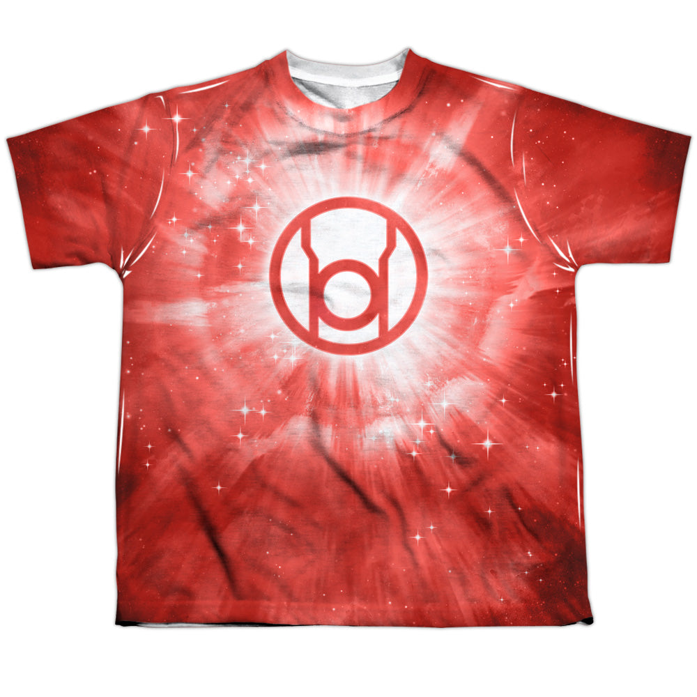 Green Lantern - Red Energy - Short Sleeve Youth Poly Crew - White T-shirt