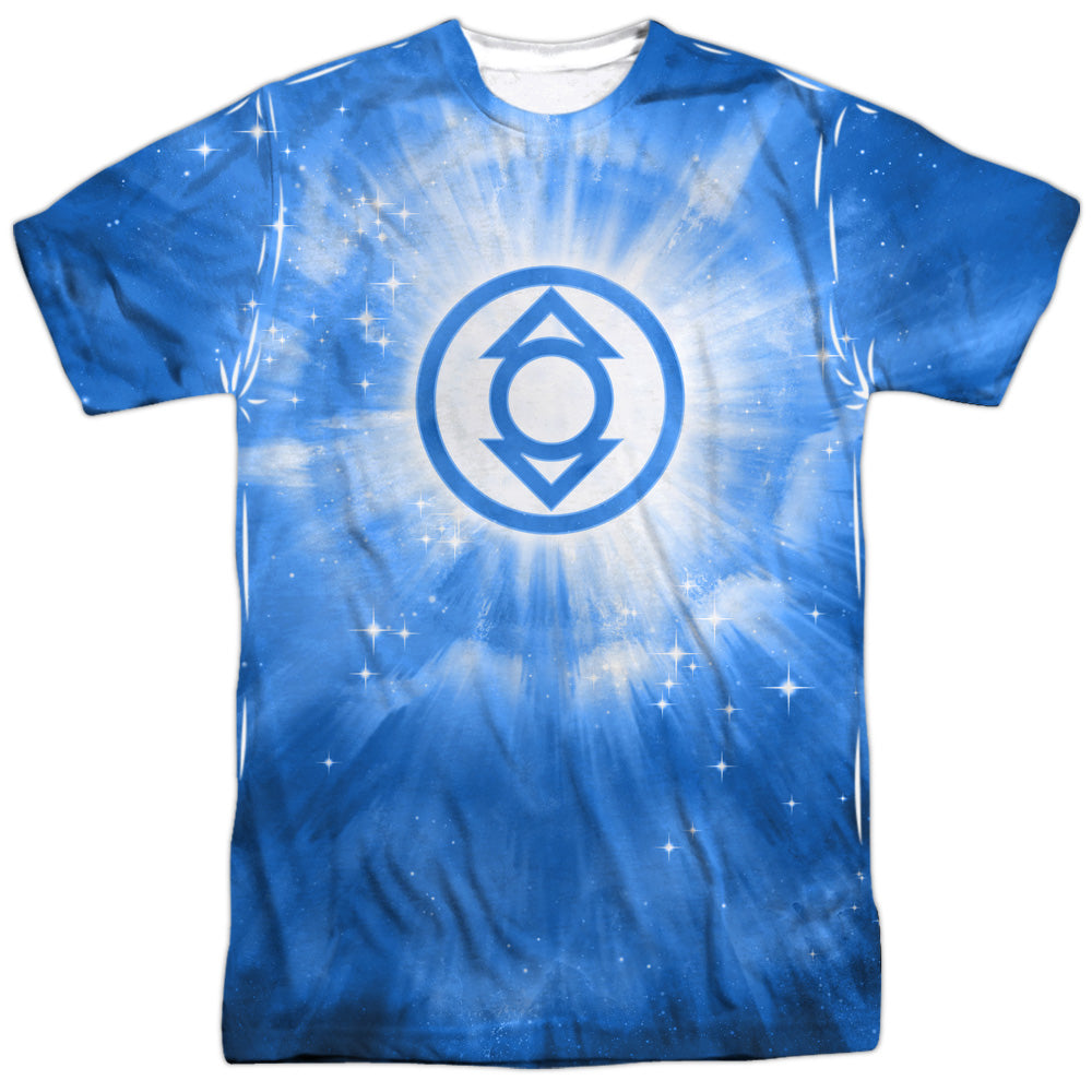 Green Lantern - Indigo Energy - Short Sleeve Adult 100% Poly Crew - White T-shirt