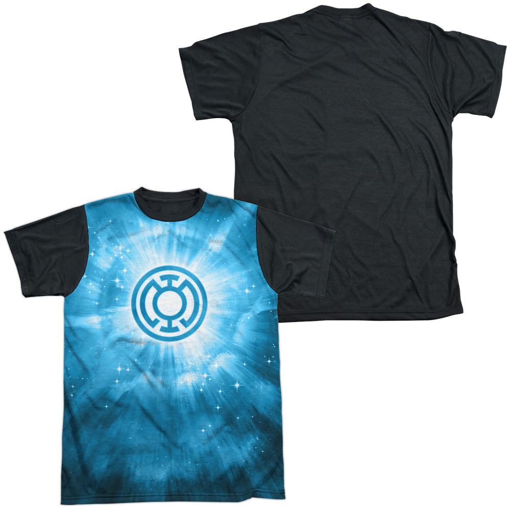 Green Lantern - Blue Energy - Short Sleeve Adult White Front Black Back - White T-shirt