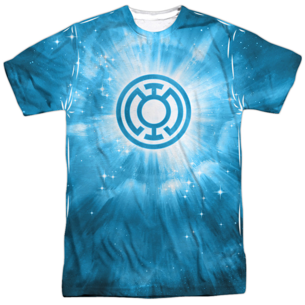Green Lantern - Blue Energy - Short Sleeve Adult 100% Poly Crew - White T-shirt