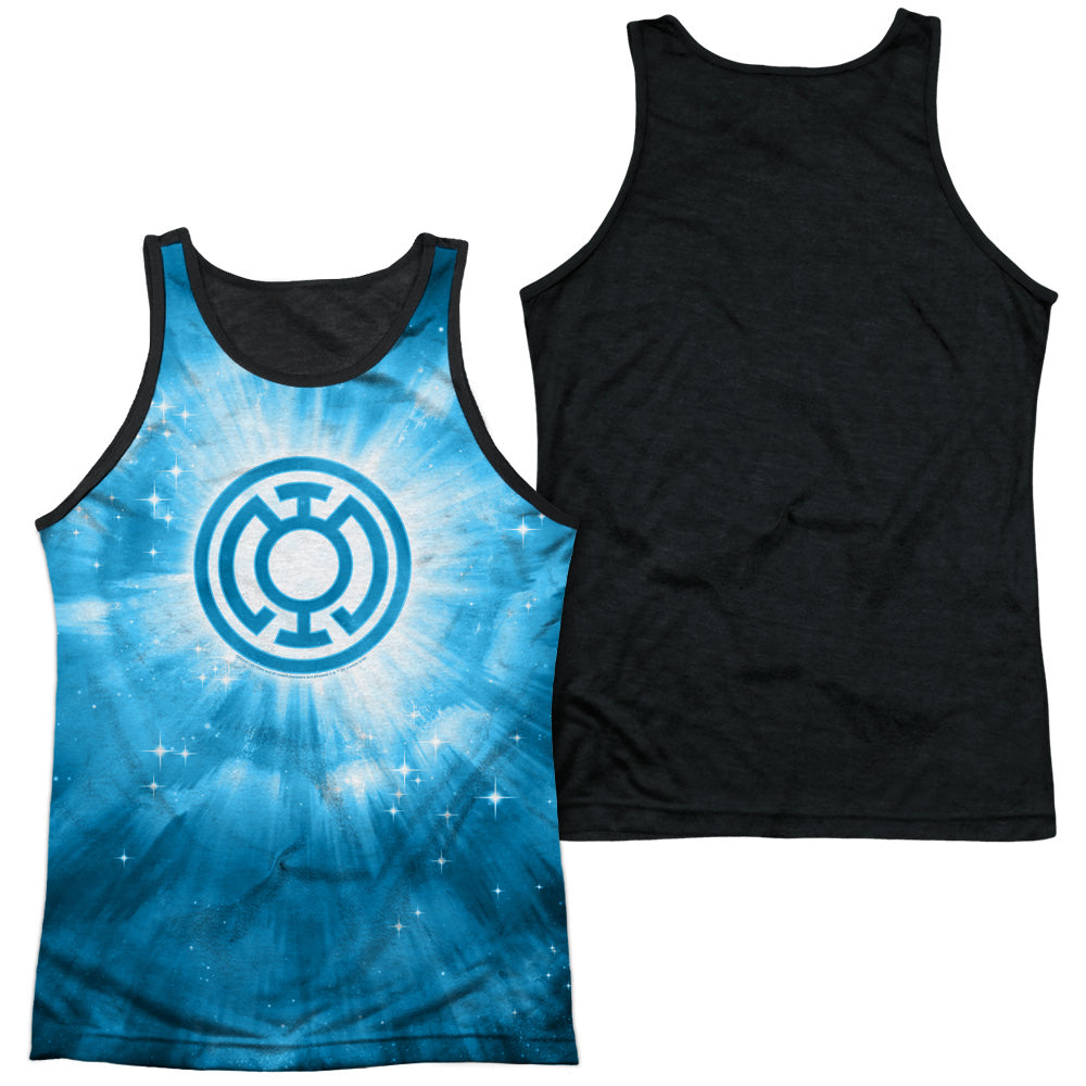 Green Lantern - Blue Energy - Adult Poly Tank Top Black Back - White