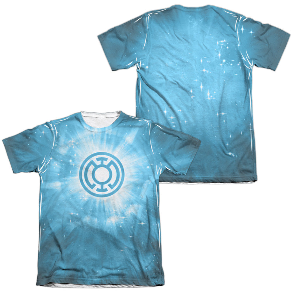 Green Lantern - Blue Energy (Front/back Print) - Adult 65/35 Poly/cotton Short Sleeve Tee - White T-shirt