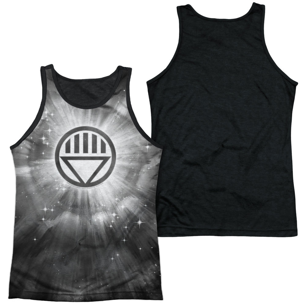 Green Lantern - Black Energy - Adult Poly Tank Top Black Back - White