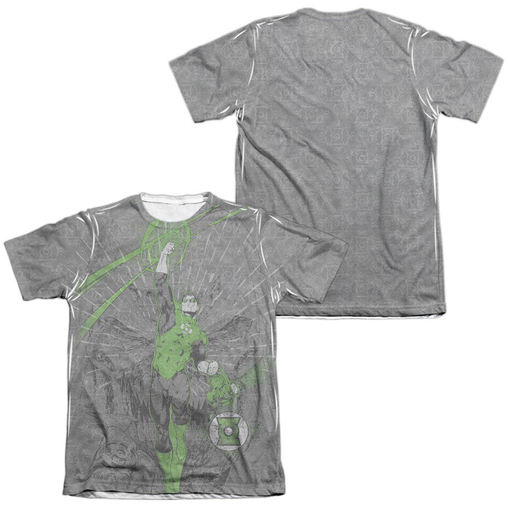 Green Lantern - Vanquish Evil (Front/back Print) - Adult 65/35 Poly/cotton Short Sleeve Tee - White T-shirt