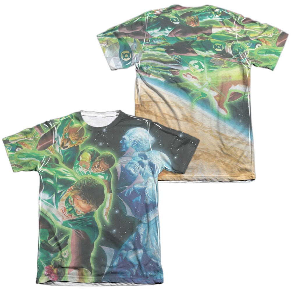 Green Lantern - Guardians (Front/back Print) - Adult 65/35 Poly/cotton Short Sleeve Tee - White T-shirt