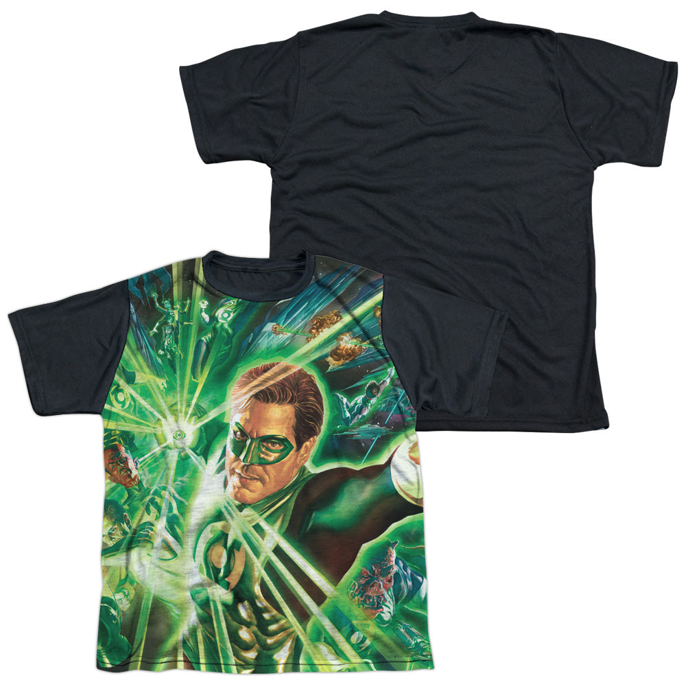 Green Lantern - Lantern Burst - Short Sleeve Youth White Front Black Back - White T-shirt