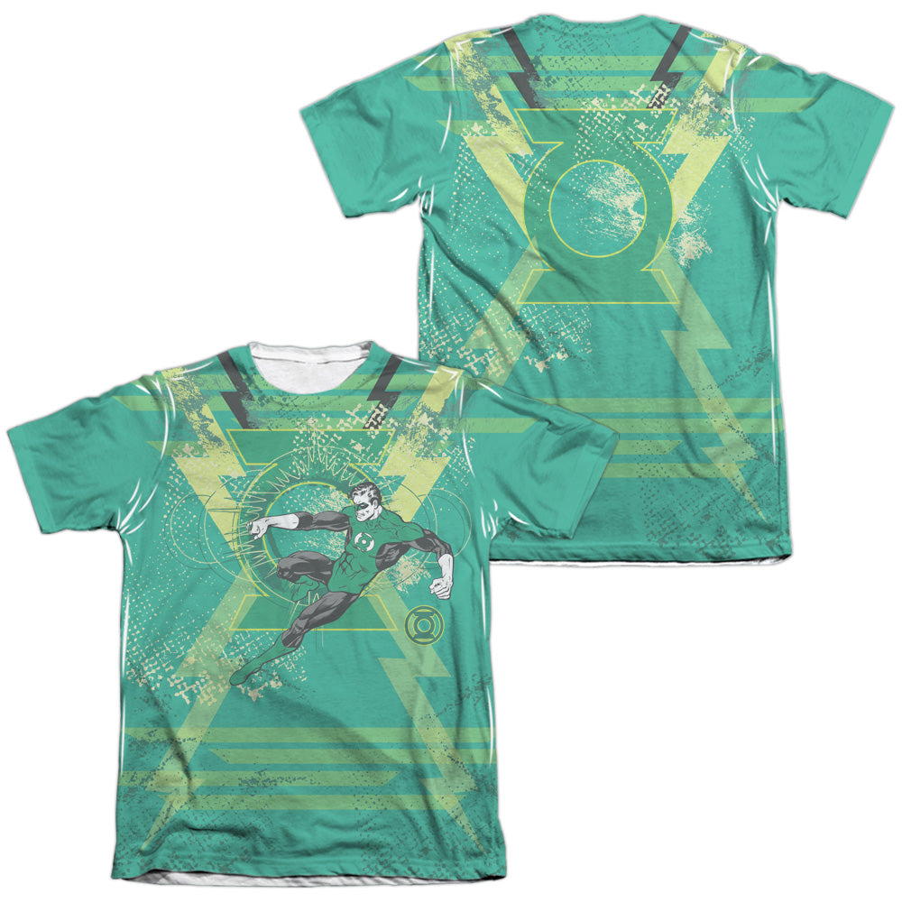 Green Lantern - Weild The Logo (Front/back Print) - Adult 65/35 Poly/cotton Short Sleeve Tee - White T-shirt