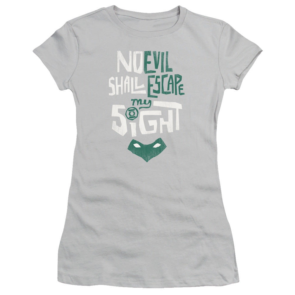 Green Lantern - My Sight - Short Sleeve Junior Sheer - Silver T-shirt