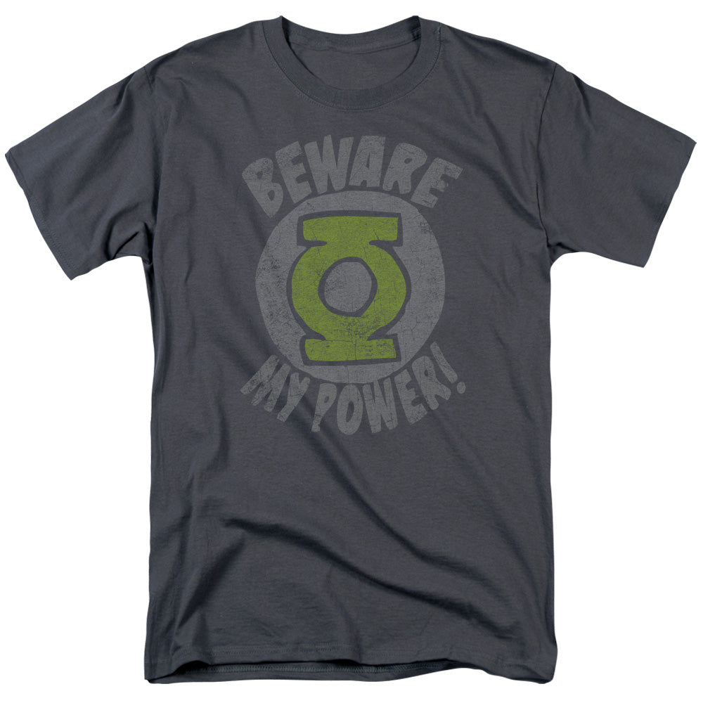 Green Lantern - Beware - Short Sleeve Adult 18/1 - Charcoal T-shirt