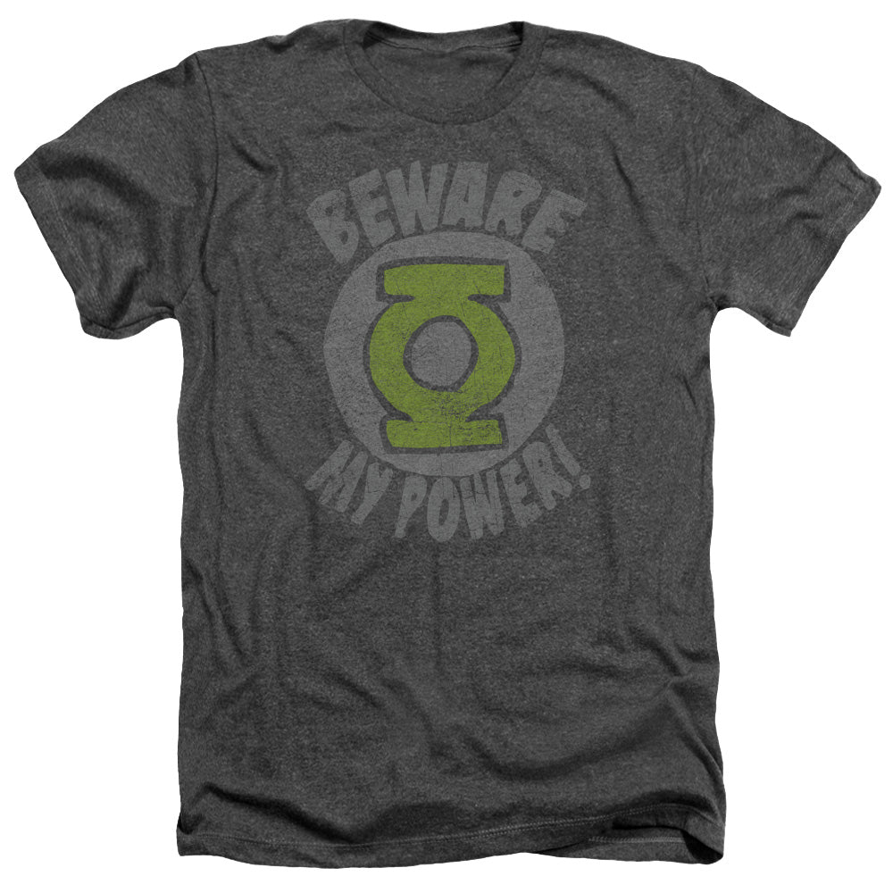Green Lantern - Beware - Adult Heather - Charcoal
