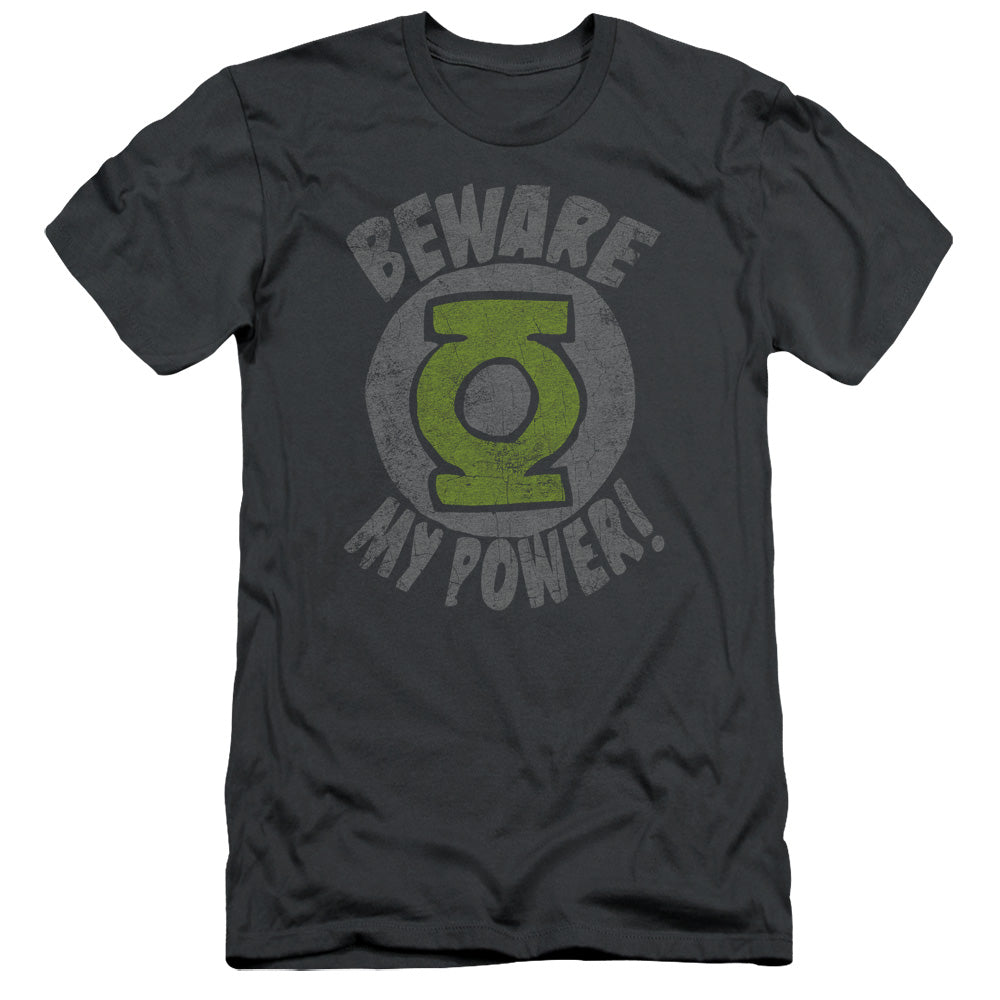 Green Lantern - Beware - Short Sleeve Adult 30/1 - Charcoal T-shirt