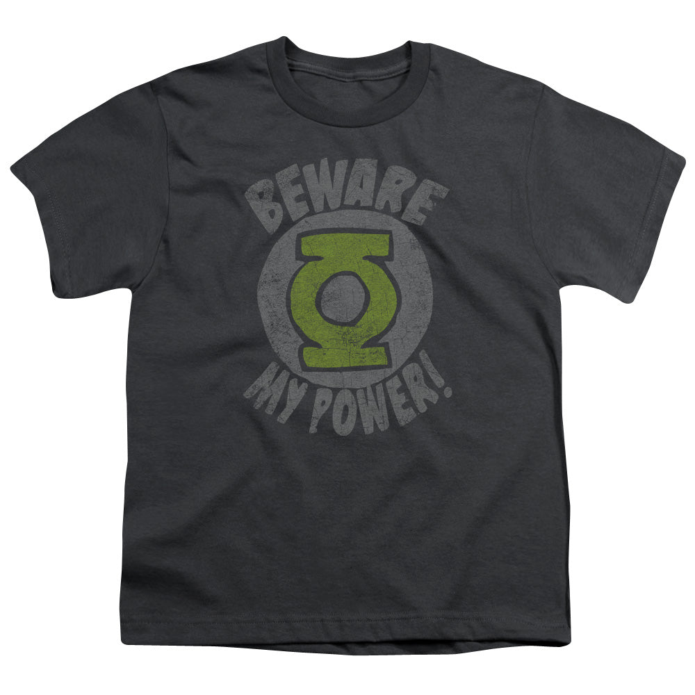 Green Lantern - Beware - Short Sleeve Youth 18/1 - Charcoal T-shirt