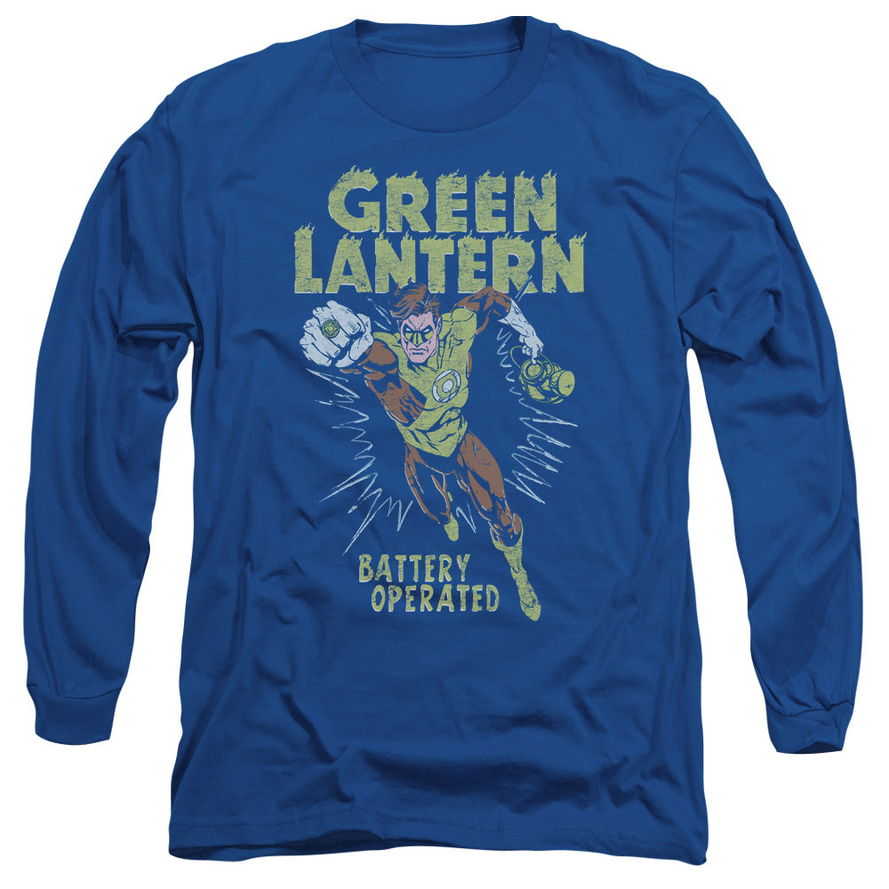 Green Lantern - Fully Charged - Long Sleeve Adult 18/1 - Royal Blue T-shirt