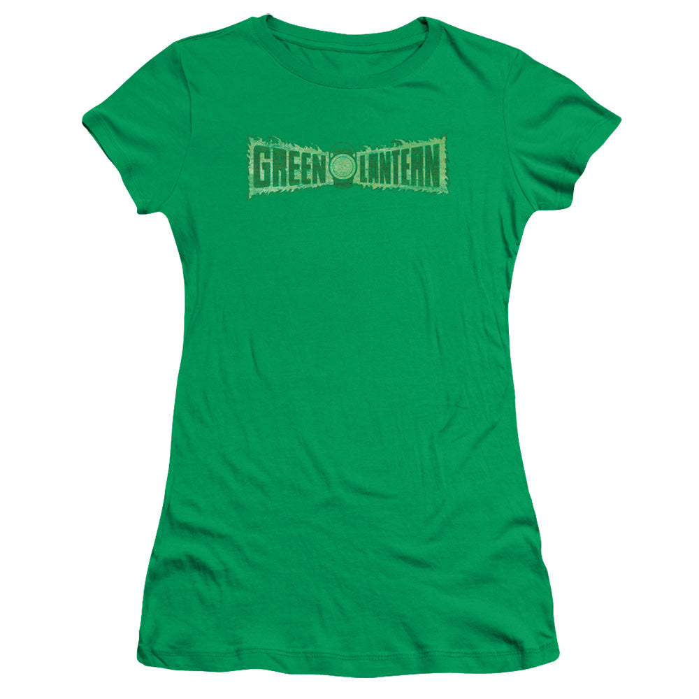 Green Lantern - Flame Logo - Short Sleeve Junior Sheer - Kelly Green T-shirt