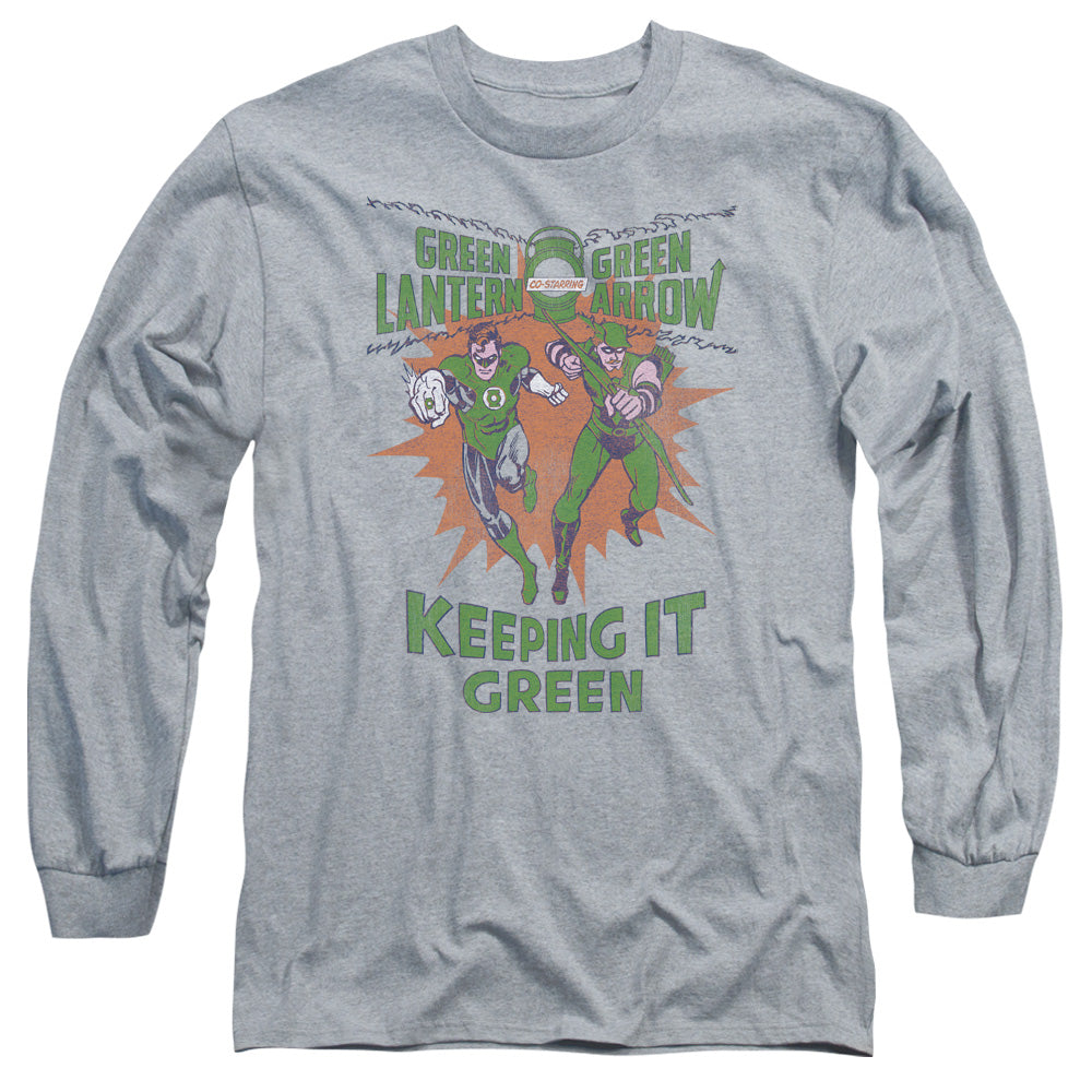 Green Lantern - Keeping It Green - Long Sleeve Adult 18/1 - Athletic Heather T-shirt