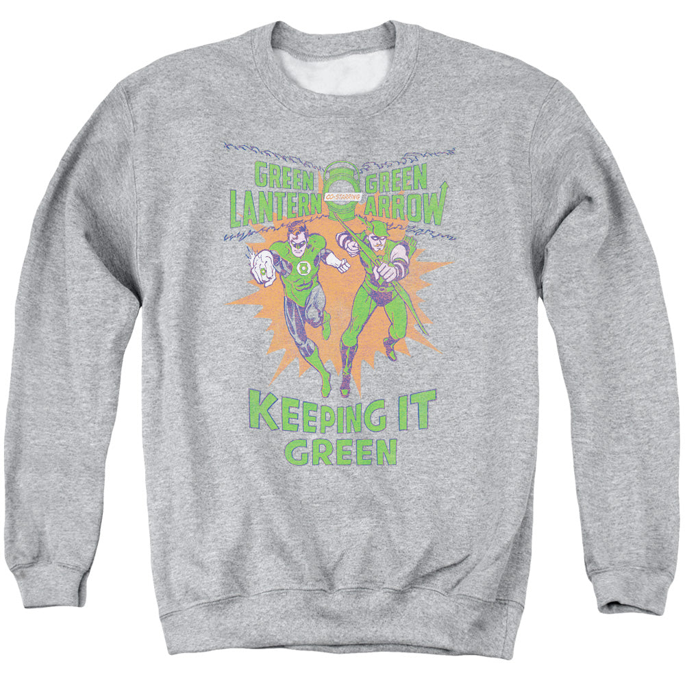 Green Lantern - Keeping It Green - Adult Crewneck Sweatshirt - Athletic Heather