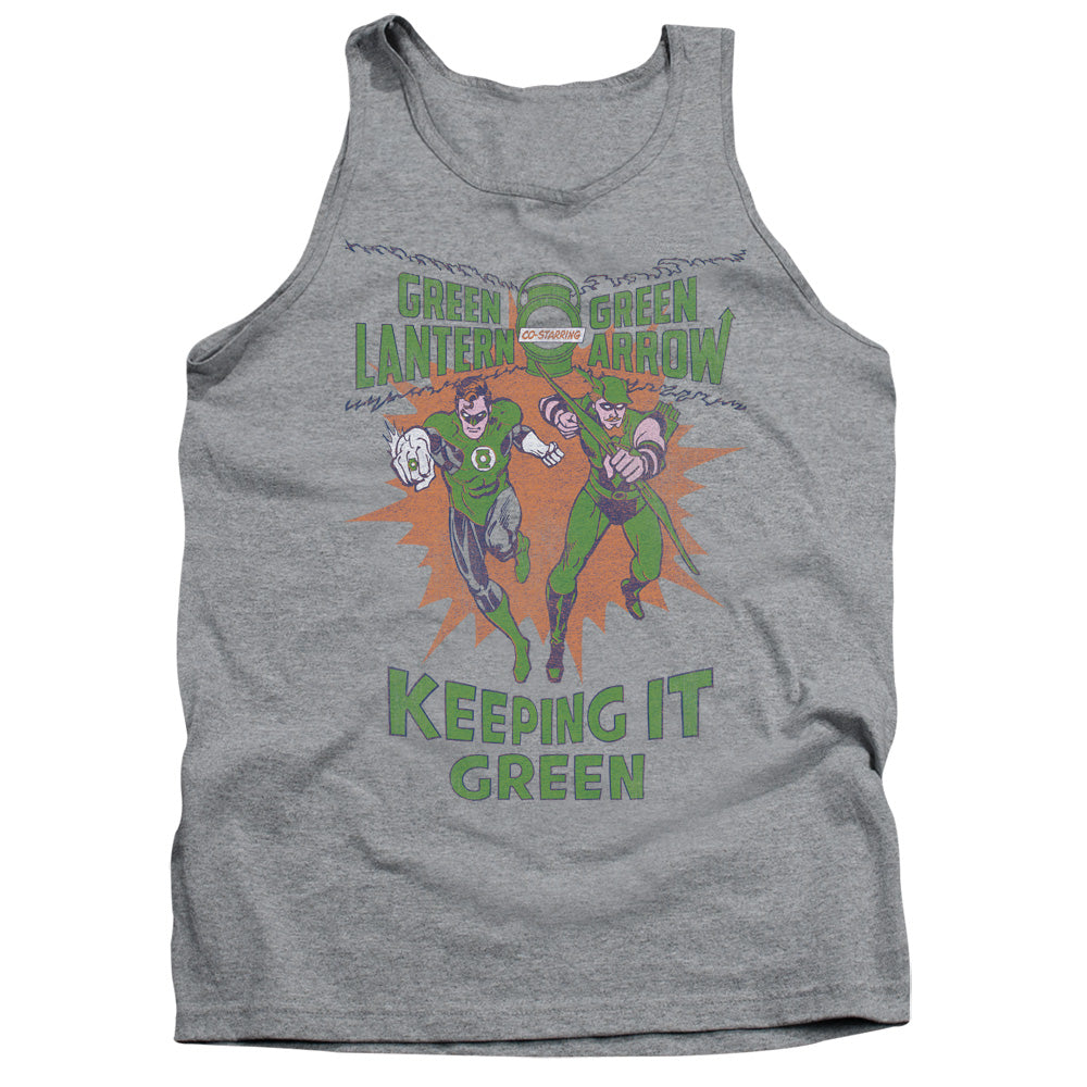 Green Lantern - Keeping It Green - Adult Tank - Athletic Heather