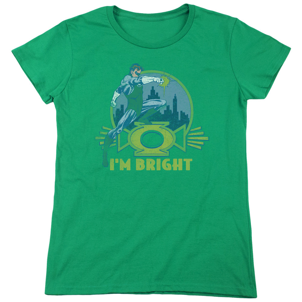 Green Lantern - Im Bright - Short Sleeve Womens Tee - Kelly Green T-shirt