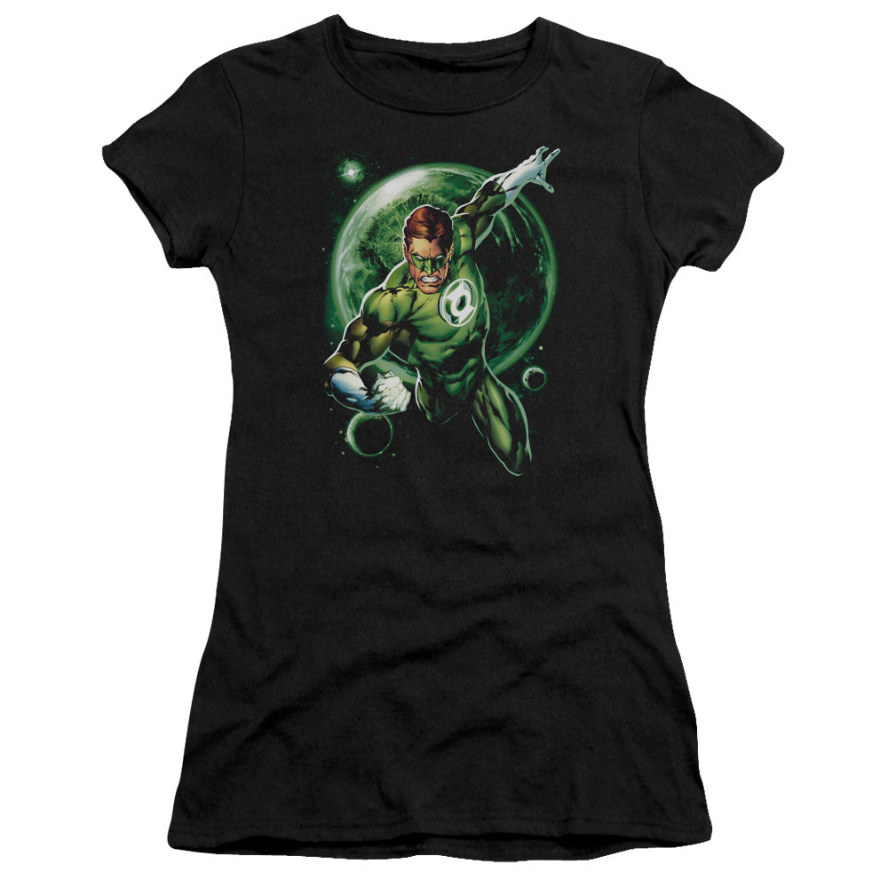 Green Lantern - Galaxy Glow - Short Sleeve Junior Sheer - Black T-shirt