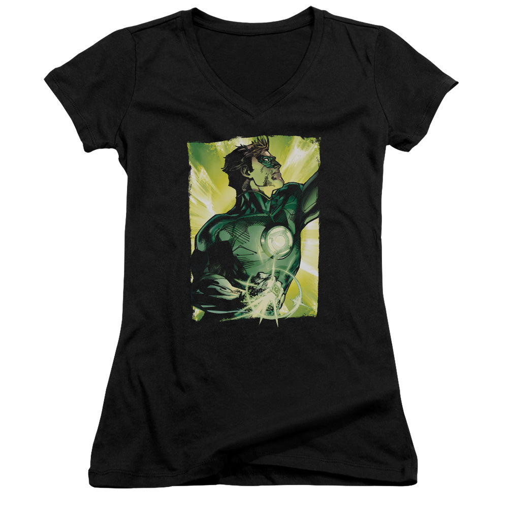 Green Lantern - Up Up-junior V-neck - Black