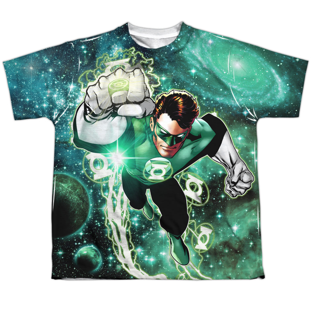 Green Lantern - Galactic Hal - Short Sleeve Youth Poly Crew - White T-shirt