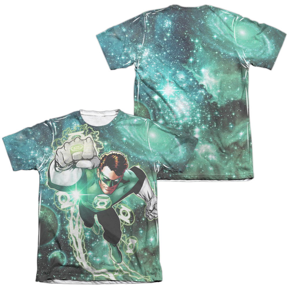 Green Lantern - Galactic Hal (Front/back Print) - Adult Poly/cotton Short Sleeve Tee - White T-shirt