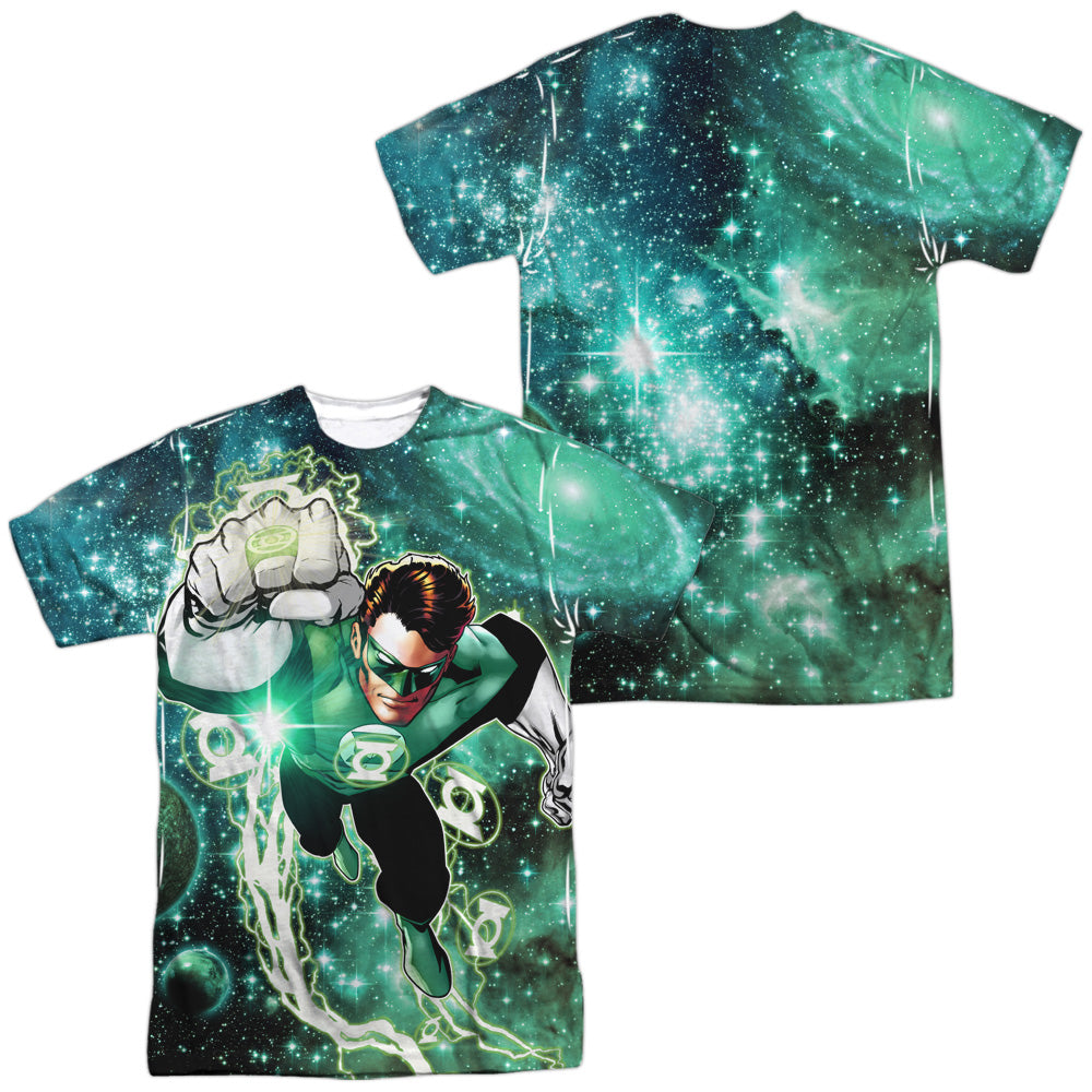 Green Lantern - Galactic Hal (Front/back Print) - Short Sleeve Adult Poly Crew - White T-shirt