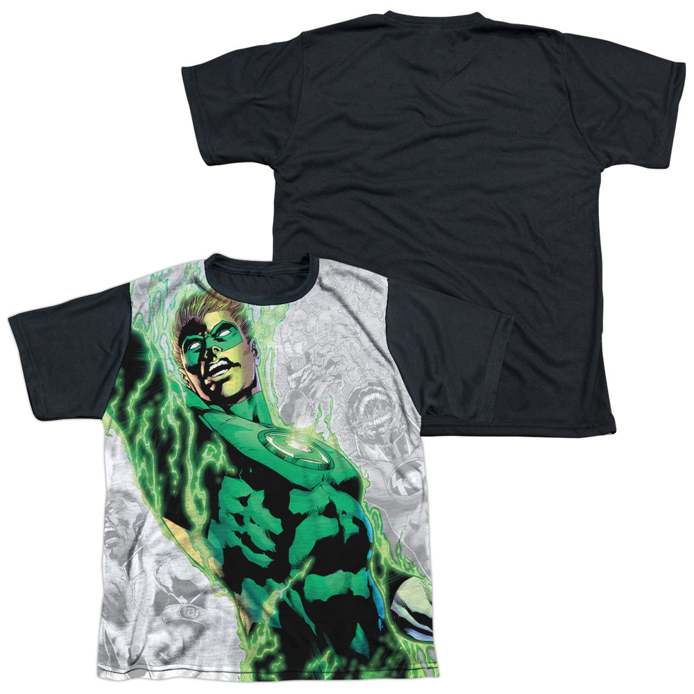 Green Lantern - Light Em Up - Short Sleeve Youth White Front Black Back - White T-shirt