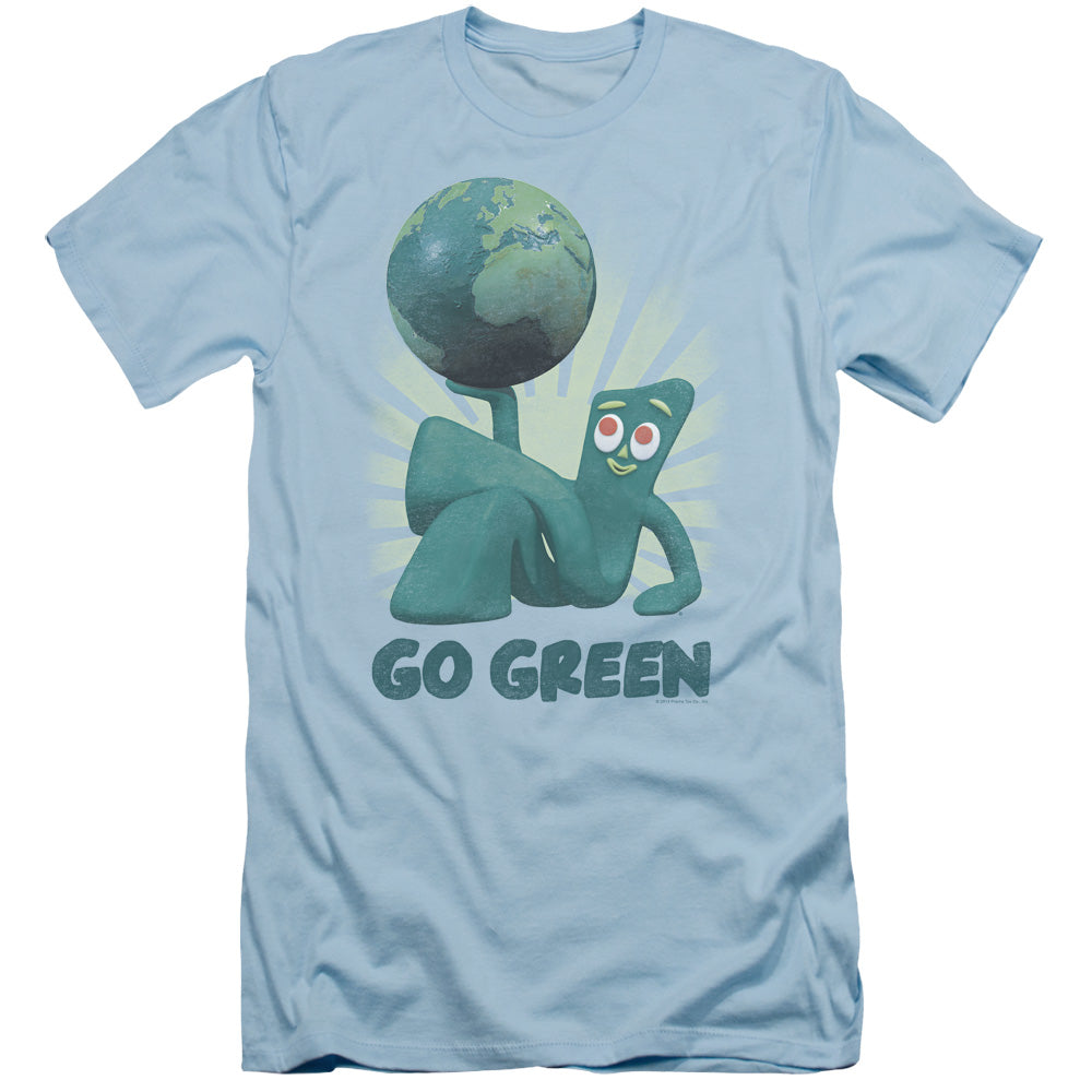 Gumby - Go Green - Short Sleeve Adult 30/1 - Light Blue T-shirt