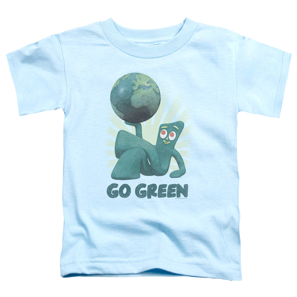 Gumby - Go Green - Short Sleeve Toddler Tee - Light Blue T-shirt