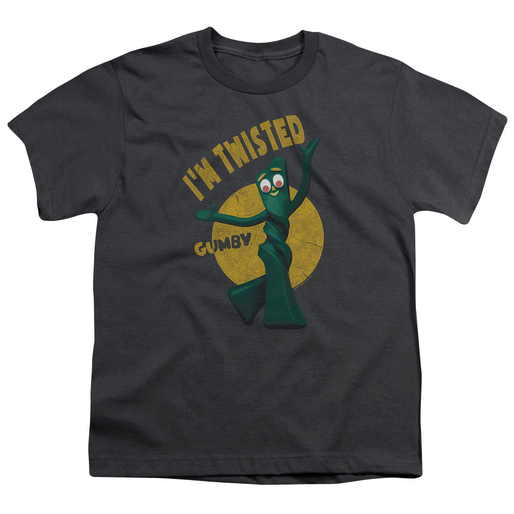 Gumby - Twisted - Short Sleeve Youth 18/1 - Charcoal T-shirt