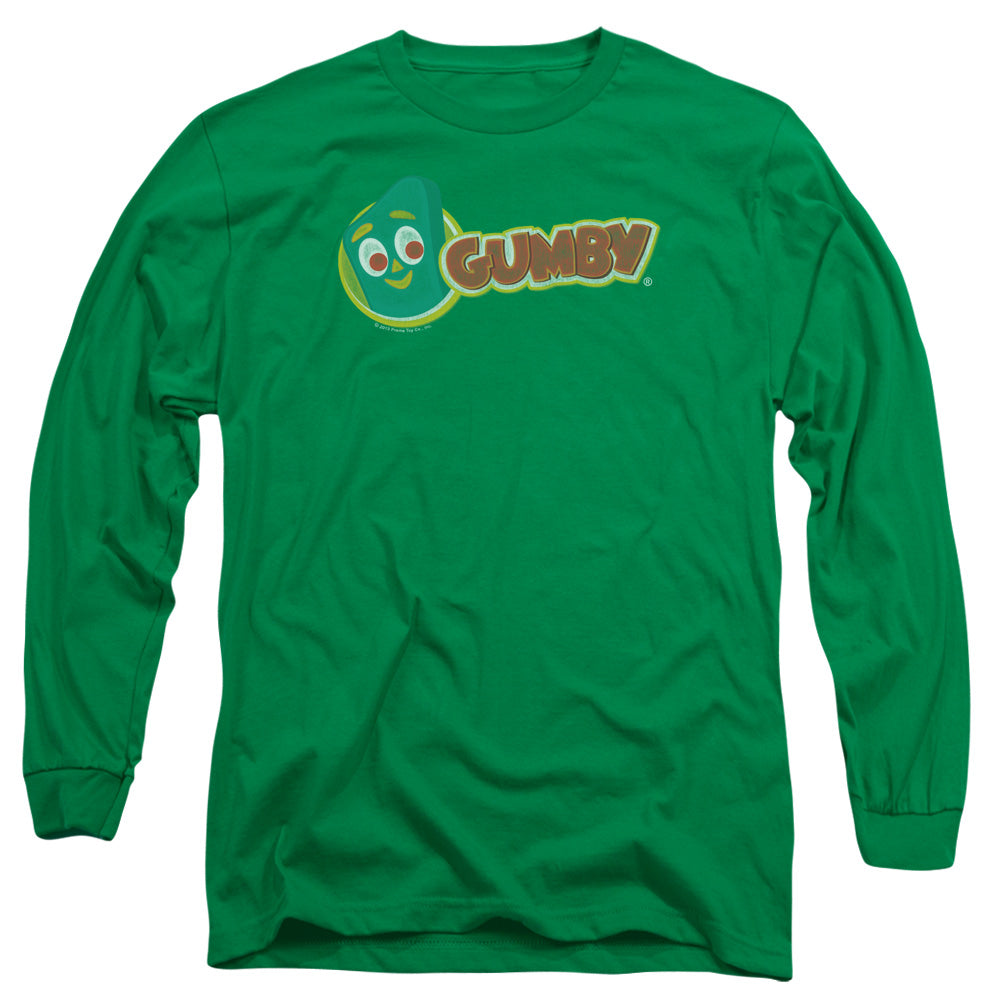 Gumby - Logo - Long Sleeve Adult 18/1 - Kelly Green T-shirt