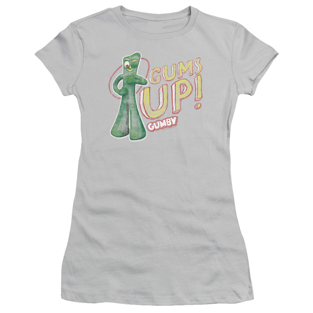 Gumby - Gums Up - Short Sleeve Junior Sheer - Silver T-shirt