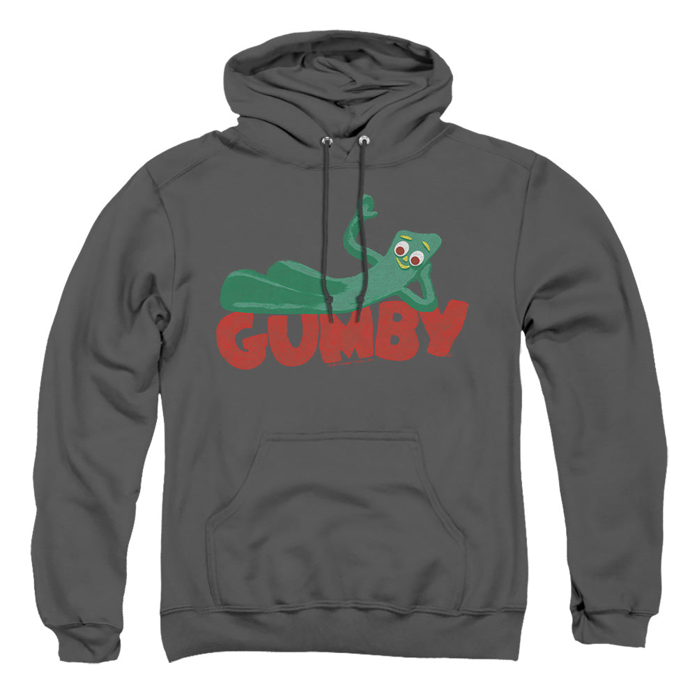 Gumby - On Logo - Adult Pull-over Hoodie - Charcoal