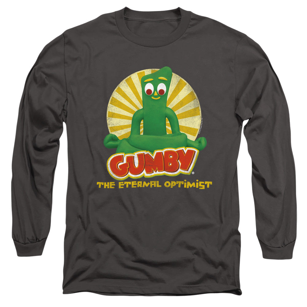 Gumby - Optimist - Long Sleeve Adult 18/1 - Charcoal T-shirt