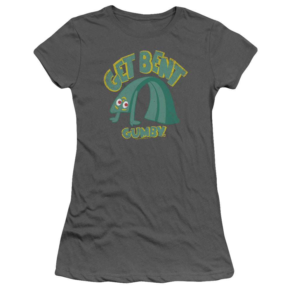 Gumby - Get Bent - Short Sleeve Junior Sheer - Charcoal T-shirt