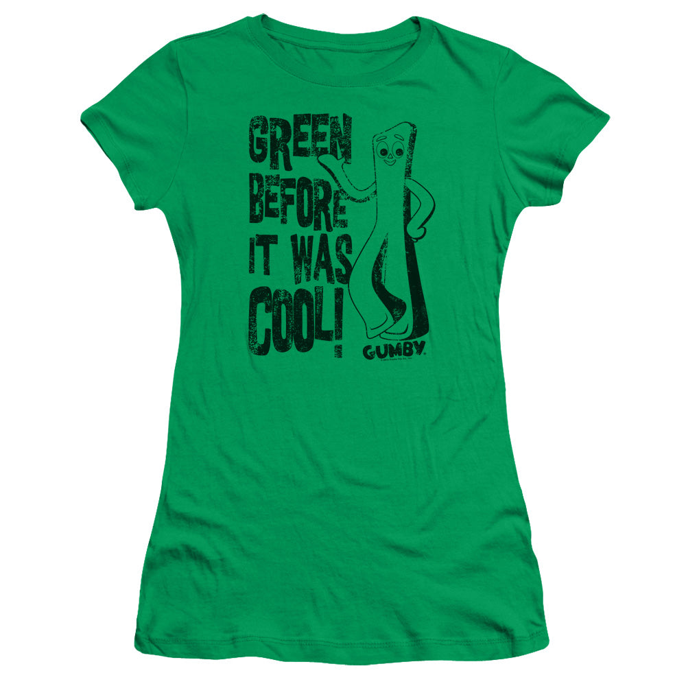 Gumby - Cool Green - Short Sleeve Junior Sheer - Kelly Green T-shirt
