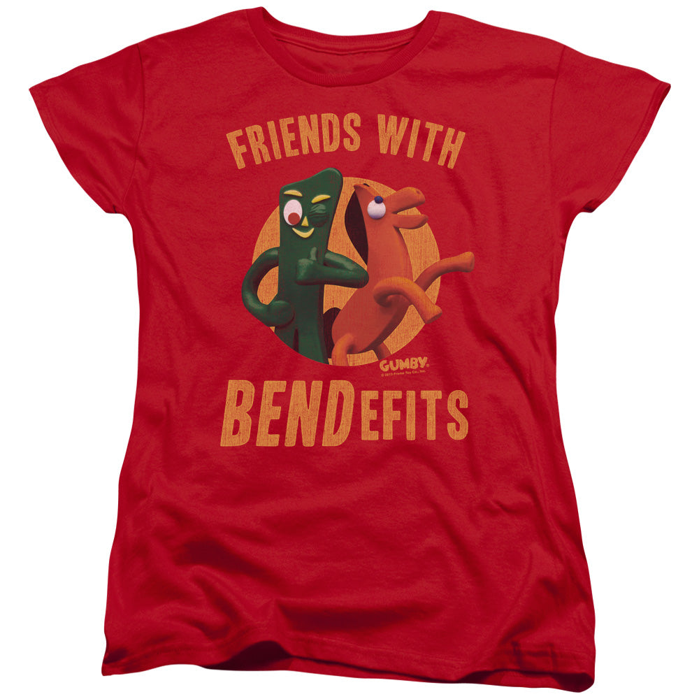 GUMBY BENDEFITS - S/S WOMENS TEE - RED T-Shirt