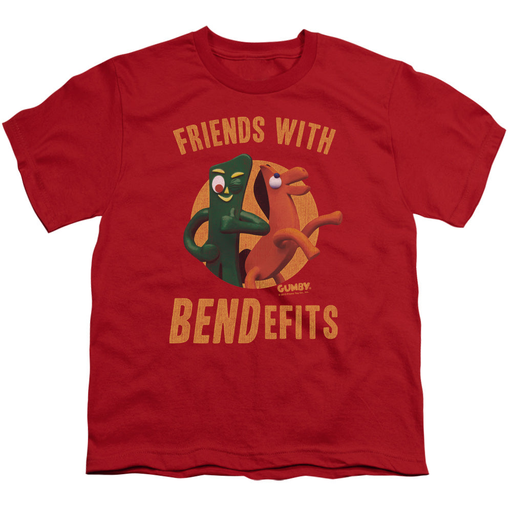 Gumby - Bendefits - Short Sleeve Youth 18/1 - Red T-shirt